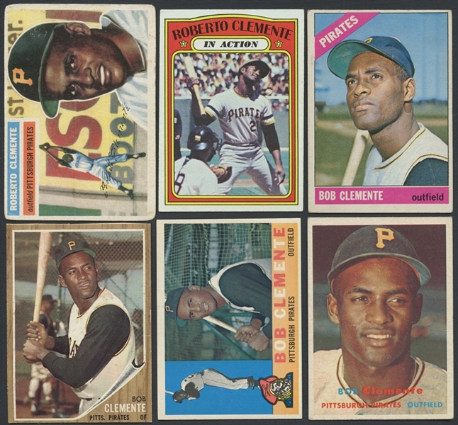 1956-73 Topps Lot of 10 Roberto Clemente Cards