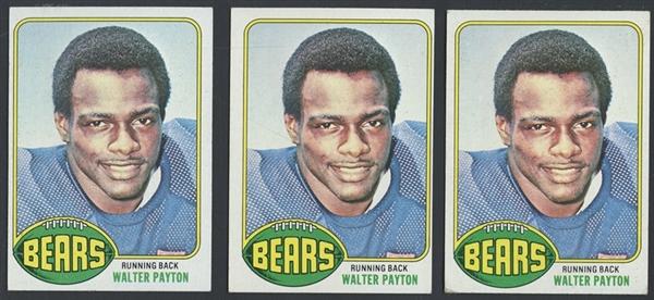 1976 Topps #148 Walter Payton Lot of Three (3)