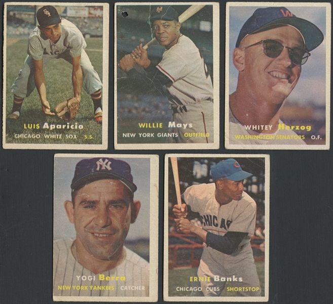 1957 Topps Baseball Lot of 5 HOFers