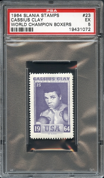 1964 Slania Stamps World Champion Boxers #23 Cassius Clay PSA 5 EX