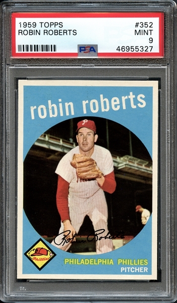 1959 Topps #352 Robin Roberts PSA 9 MINT 
