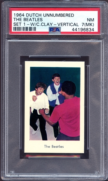 1964 Dutch Unnumbered Set 1 The Beatles with Cassius Clay-Vertical PSA 7(MK)