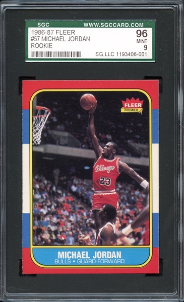 1986-87 Fleer #57 Michael Jordan Rookie SGC 9 MINT 