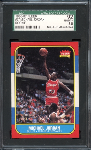 1986-87 Fleer #57 Michael Jordan Rookie SGC 8.5 NM-MT+