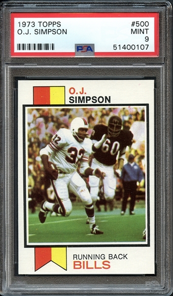 1973 Topps #500 O.J. Simpson PSA 9 MINT 