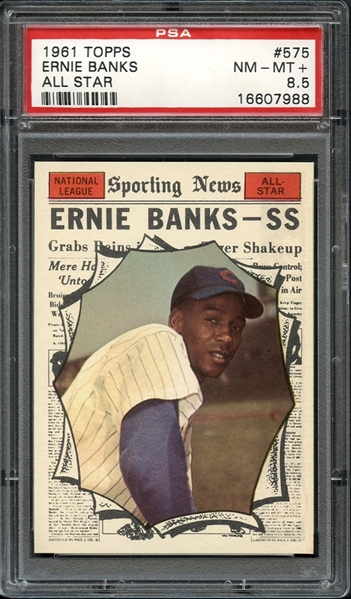 1961 Topps #575 Ernie Banks PSA 8.5 NM-MT 