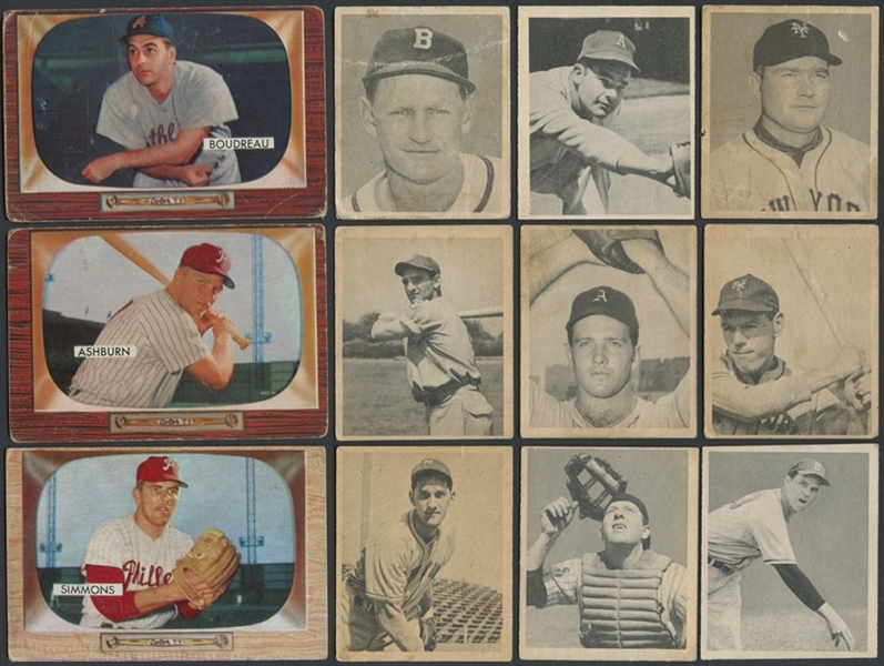 1948, 1955 Bowman Lot of 16 Cards with HOFers and Stars