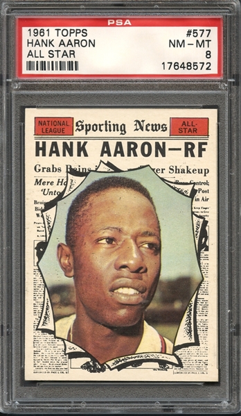 1961 Topps #577 Hank Aaron All Star PSA 8 NM-MT 