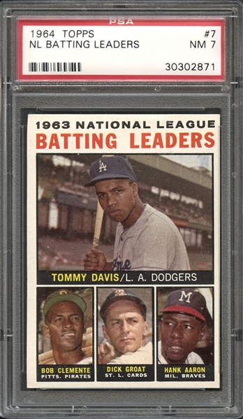 1964 Topps #7 National League Batting Leaders PSA 7 NM 