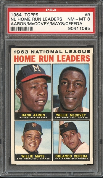1964 Topps National League Home Run Leaders PSA 8 NM-MT 