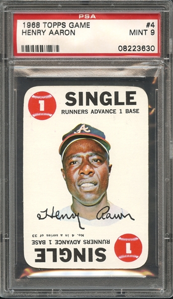 1968 Topps Game #4 Henry Aaron PSA 9 MINT 