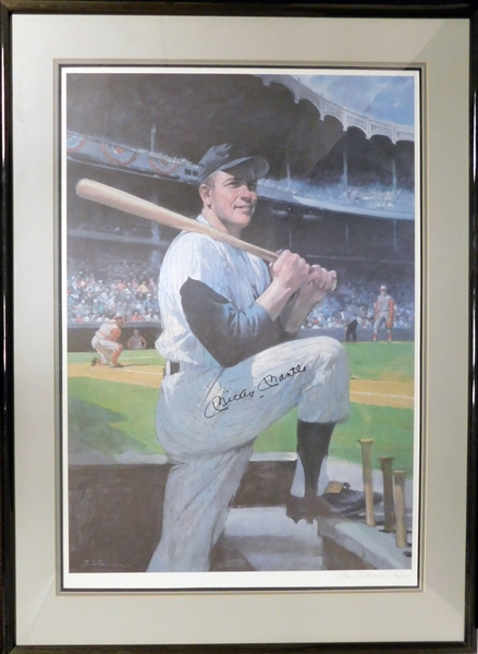 Mickey Mantle Signed Oversized Lithograph JSA