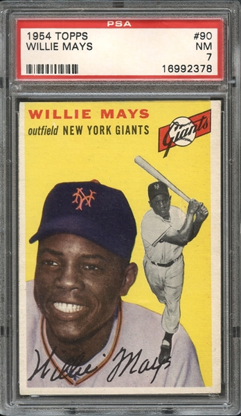 1954 Topps #90 Willie Mays PSA 7 NM 