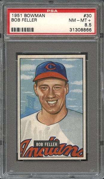 1951 Bowman #30 Bob Feller PSA 8.5 NM-MT+