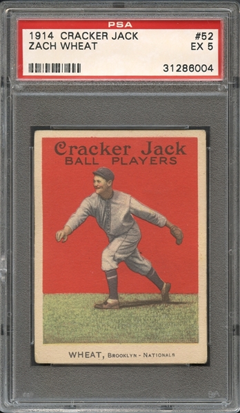 1914 Cracker Jack #52 Zach Wheat PSA 5 EX