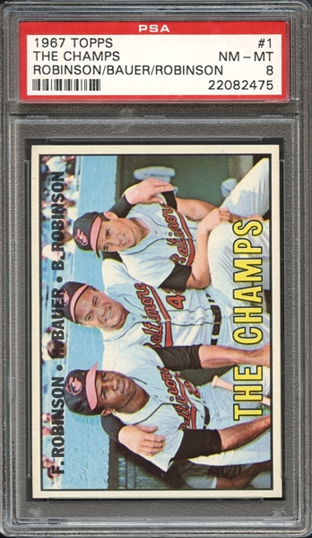 1967 Topps #1 The Champs PSA 8 NM-MT