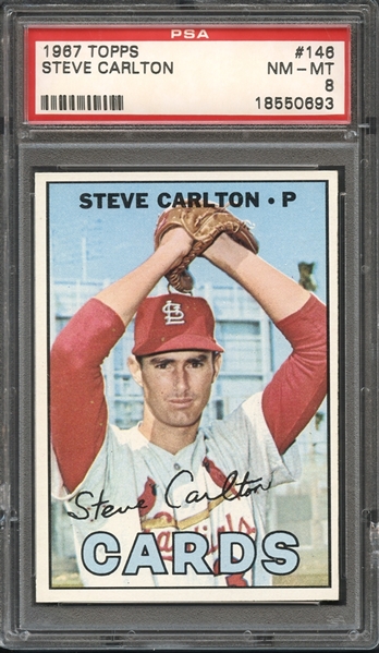 1967 Topps #146 Steve Carlton PSA 8 NM-MT