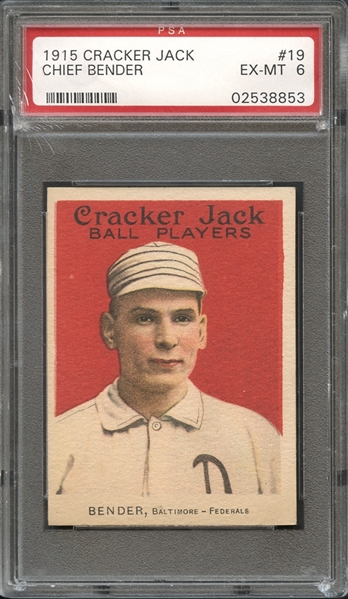 1915 Cracker Jack #19 Chief Bender PSA 6 EX-MT 