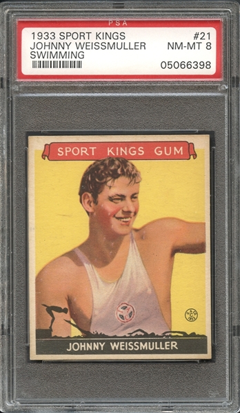 1933 Sport Kings #21 Johnny Weissmuller PSA 8 NM-MT 