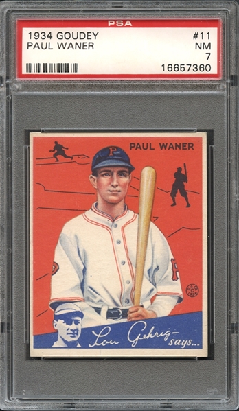 1934 Goudey #11 Paul Waner PSA 7 NM 