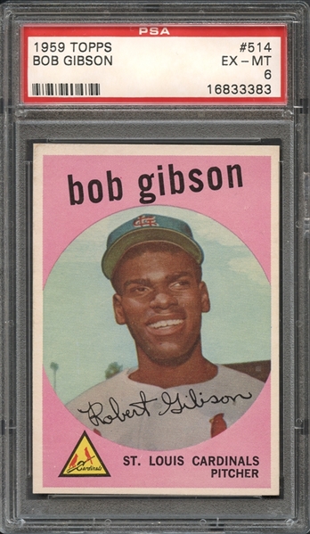 1959 Topps #514 Bob Gibson PSA 6 EX-MT