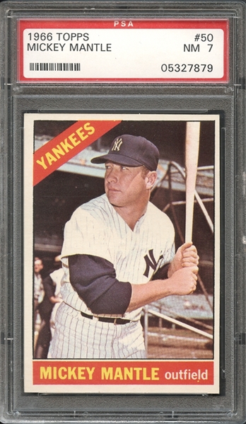 1966 Topps #50 Mickey Mantle PSA 7 NM
