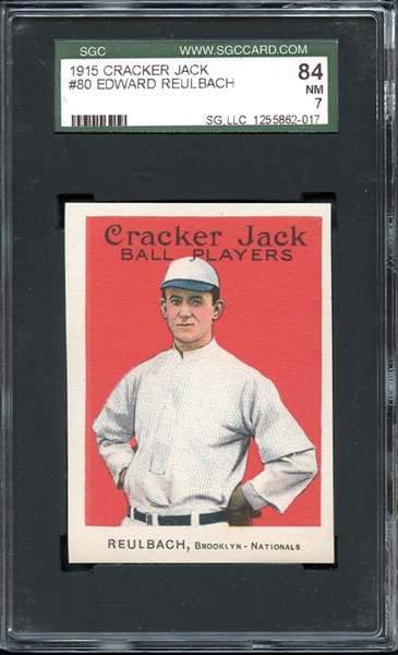 1915 Cracker Jack #80 Edward Reulbach SGC 7 NM