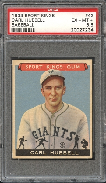 1933 Sport Kings #42 Carl Hubbell PSA 6.5 EX-MT+