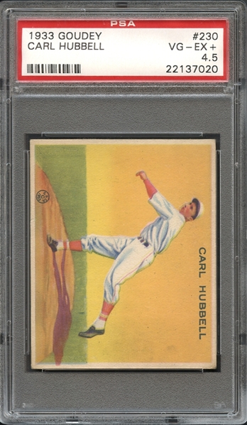 1933 Goudey #230 Carl Hubbell PSA 4.5 VG-EX+