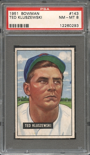 1951 Bowman #143 Ted Kluszewski PSA 8 NM-MT 