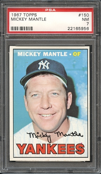 1967 Topps #150 Mickey Mantle PSA 7 NM 