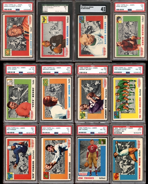 1955 Topps All American Complete Set with Many PSA/SGC Graded