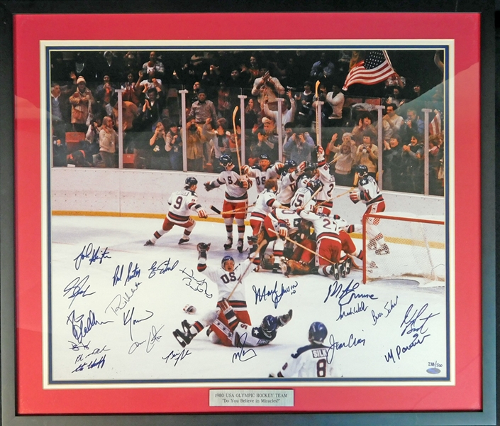 1980 USA Hockey "Miracle on Ice" Team-Signed 20x24 Photo 238/500 Steiner Sports and JSA