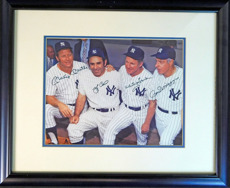Mickey Mantle, Yogi Berra, Whitey Ford and Joe DiMaggio Signed Photograph JSA