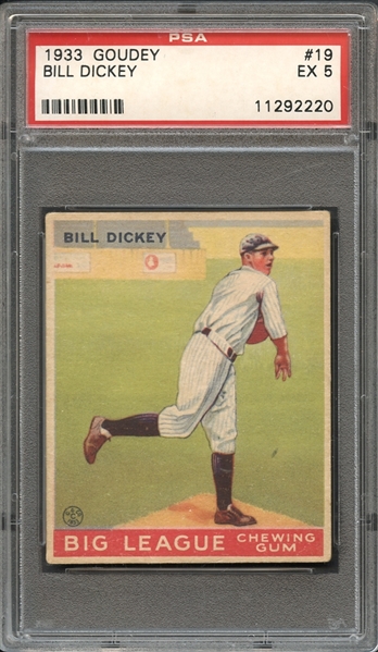 1933 Goudey #19 Bill Dickey PSA 5 EX