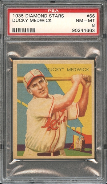 1935 Diamond Stars #66 Ducky Medwick PSA 8 NM-MT 