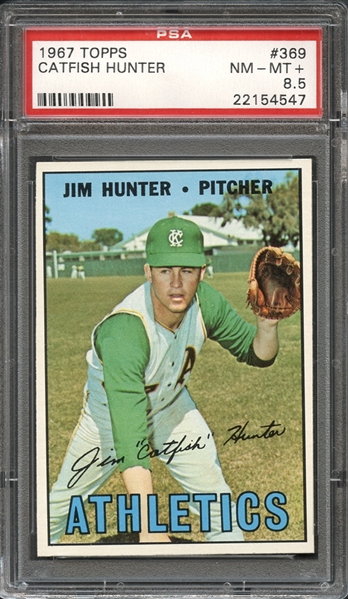 1967 Topps #369 Catfish Hunter PSA 8.5 NM-MT+