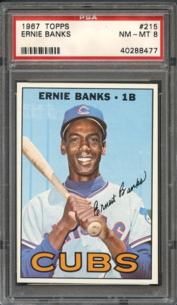 1967 Topps #215 Ernie Banks PSA 8 NM-MT 