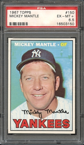1967 Topps #150 Mickey Mantle PSA 6.5 EX-MT+