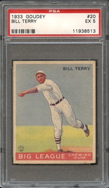 1933 Goudey #20 Bill Terry PSA 5 EX