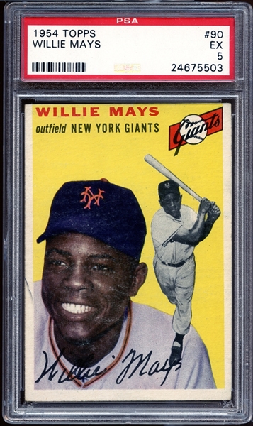 1954 Topps #90 Willie Mays PSA 5 EX