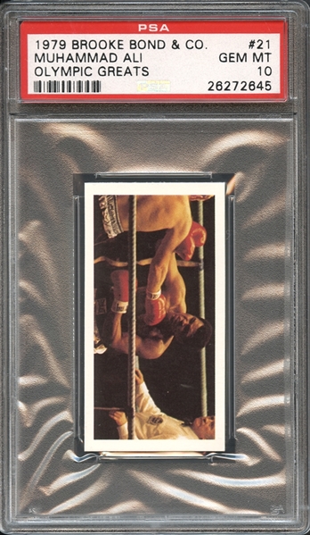 1979 Brooke Bond & Co. #21 Muhammad Ali Olympic Greats PSA 10 GEM MINT 