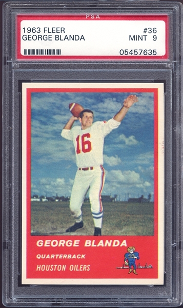 1963 Fleer #36 George Blanda PSA 9 MINT