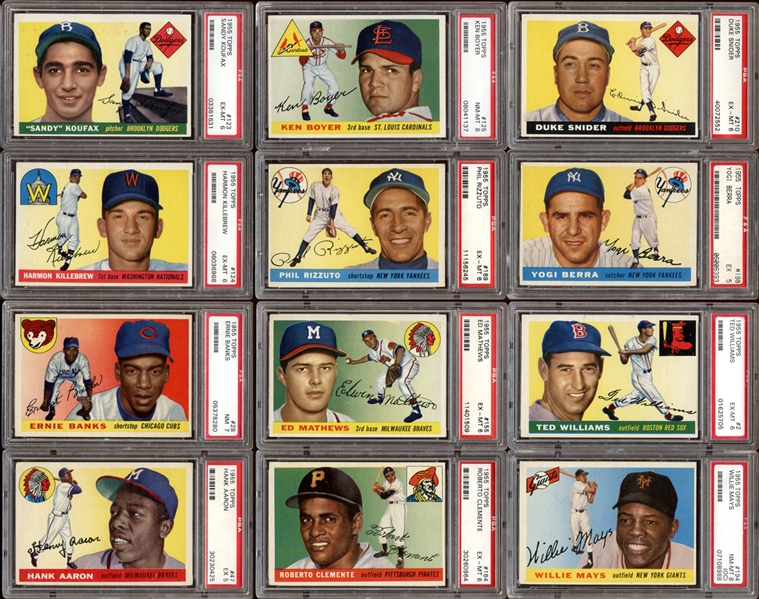1955 Topps Baseball Complete Set Nearly All PSA Graded