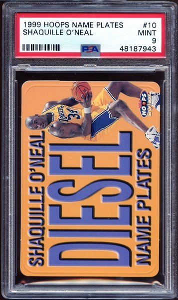 1999 Hoops Name Plates #10 Shaquille ONeal PSA 9 MINT