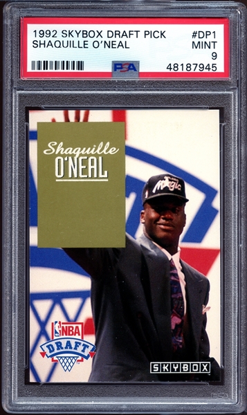 1992 Skybox Draft Picks #DP1 Shaquille ONeal PSA 9 MINT
