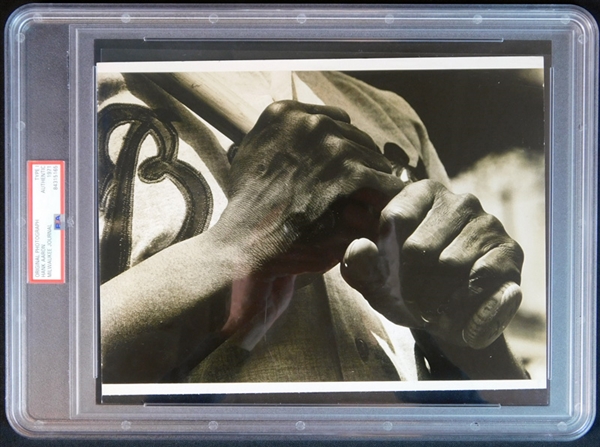 1971 Hank Aaron Hands" Type I Original Photograph PSA/DNA