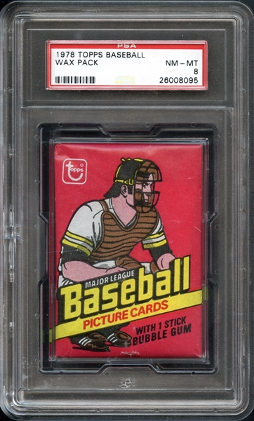 1978 Topps Baseball Wax Pack Unopened PSA 8 NM-MT 
