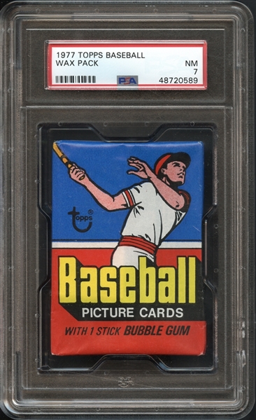 1977 Topps Baseball Wax Pack Unopened PSA 7 NM 