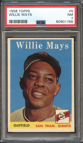 1958 Topps #5 Willie Mays PSA 7 NM 